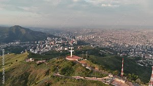 Bird's eye view of Cristo Rey hill and the city of Cali