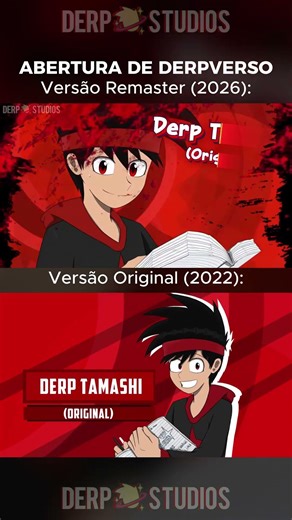 ABERTURA DERPVERSO - ORIGINAL (2022) VS REMASTER (2026) #shorts #animacao #anime #animes #animation