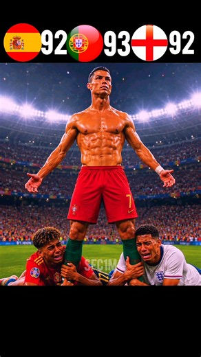 Spain vs Portugal vs England CRAZY Match 92-93-92 😱 | Epic Football Battle 🤯 #cr7 #shorts