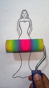 204K views · 143 reactions | Creating a new dress design #art #painting #dress #design #satisfying | Creative Art & Craft Ideas | Facebook