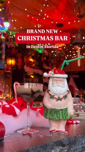 We found another Christmas bar you MUST visit! 🎅🏼 Christmas has exploded inside the upper level tiki bar at @sandosbeachside — complete with Holiday themed drinks and Christmas movies on the TV 🎄 This is an outdoor bar so dress accordingly, although a few blankets were provided to help keep us warm. Their new holiday cocktail menu just dropped and these were a few of our faves ⬇️ Candy Cane Kiss 💋 Milk & Cookies 🍪 Dirty Snowman ☃️ And if you’re feeling wild, ask for the Jack Frost off the s