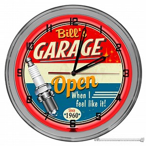 Customizable Garage Neon Clock 16": Retro Repair Shop Wall Decor - Etsy