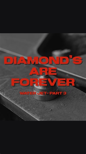 Waterjet Part 3: The Diamond Head This is where the pressure gets focused. The diamond orifice takes ultra-high-pressure water and forms it into a precise, coherent stream. Add abrasive into that stream and you’ve got a cutting tool capable of slicing through serious material. It’s not brute force. It’s controlled pressure, precision geometry, and abrasive working together at high velocity. Tiny component. Huge role. Full breakdown in the video. #britishengineering #cncmachining #engineering #di