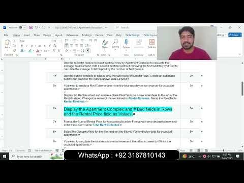 Exp22_Excel_Ch05_ML2_Apartments | Excel Chapter 5 Mid-Level 2 - Apartment Complexes | Excel Ch05 ML2