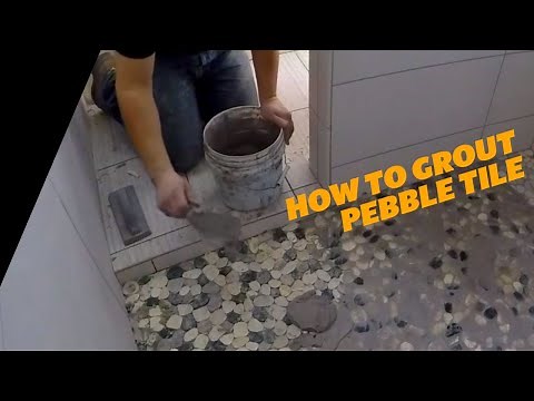 How to grout pebble tile - Pebble Tile Grouting #home