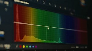 grading and color correction using professional software close up