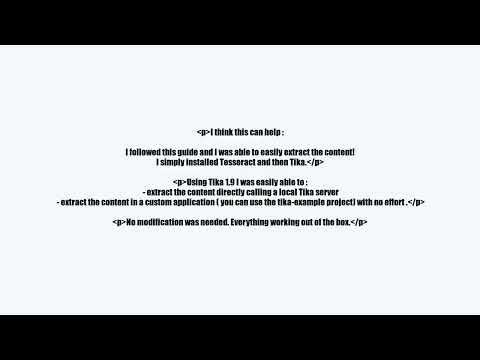 videoHow to integrate tesseract-ocr with tika?