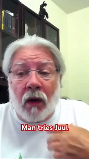 Old man tries vape for the first time