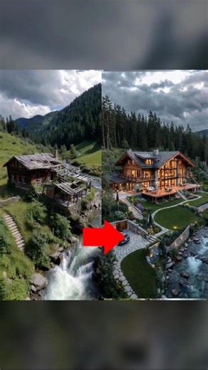 Old Mountain House Renovation Idea| Rustic Cabin Makeover by the River #home