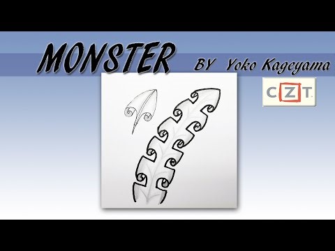 如何畫一般圖樣How to draw the Tangle Pattern MONSTER