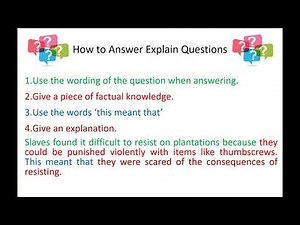 National 5 History: How to Complete Explain questions