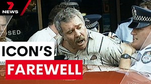 The late Jack Karlson who coined the phrase "democracy manifest" has been farewelled. Despite his chequered past and many names, he's being remembered for his ability to make people laugh. Download the 7NEWS app: 7news.link/7newsapp #7NEWS | 7NEWS Brisbane