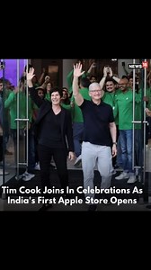 64K views · 691 reactions | Apple CEO Tim Cook rejoiced as people cheered and celebrated after the opening of first Apple store in India #apple #timcook #mumbai #applestore #dance #celebrations | News18 | Facebook