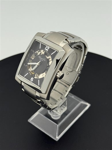 Kenneth Cole Automatic Skeleton Tank Watch – Stainless Steel Rectangular Case, Exhibition Back, Bracelet 7” - Etsy