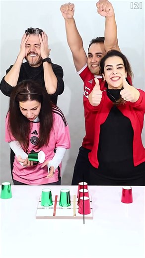 Only the Fastest Wins 😱 | 3 Cups in a Row Speed Challenge! #SpeedChallenge #challenge #funny