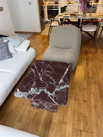 Rosso Levanto Marble Coffee Table: Handmade Red Plinth Table - Etsy