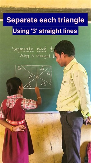 separate each triangle using 3 straight lines | Innovative Ideas | Puzzle #puzzle #logicpuzzle #iq