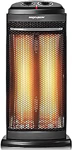 COSTWAY Infrared Heater, 600W/1200W Portable Radiant Tower Space Heater, Overheat and Tip-Over Protection, Fast and Quiet Heating, Automatic Thermostat, Electric Heater for bedroom, Indoor use