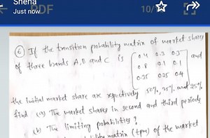 (6) If the transition probability matrix of market shares of th... | Filo