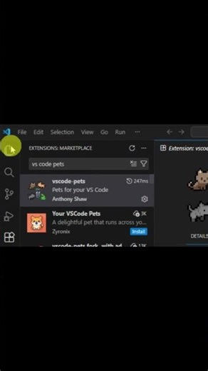 How to Add Pets in VS Code 🐶 | VS Code Pets Extension #vscode #visualstudiocode #python #SHCK