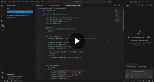 #oasisinfobyte #javaproject #onlineexamination #internshipproject #javadevelopment #coding #softwaredevelopment #studentproject #consoleapplication | Jefrin Aakash