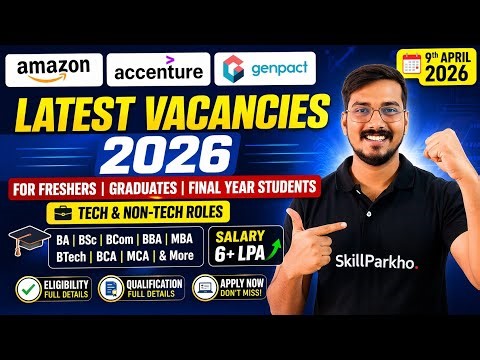 Amazon, Accenture, Genpact Hiring | 0–3 Years | Latest Jobs for Freshers 2026 | Apply Now