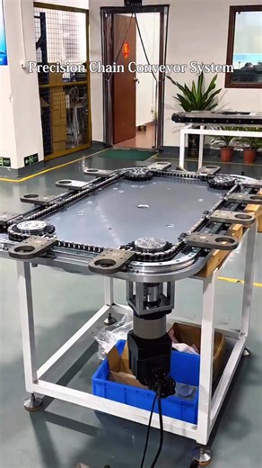 KNK Technology on Instagram: "Utilizing high-precision roller chains and integrated linear guides, this system creates a rectangular circulating path, ensuring smooth operation and precise positioning (±0.05mm). It is suitable for heavy-duty, high-speed, and long-life automated return and assembly lines. Key Advantages: ✅ ±0.05mm High Precision ✅ 10,000+ Hours Long Lifespan ✅ Space-Saving Rectangular Closed Loop Design ✅ Stable Operation under Heavy Loads and High Speeds #RectangularConveyor #Co