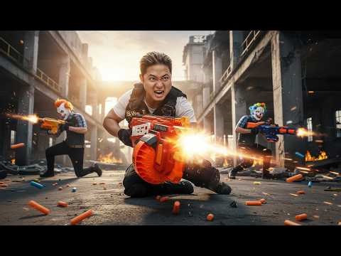 LTT Films : Silver Flash Takes Down The Crimson Mask Cartel's Nerf Guns Crime Empire