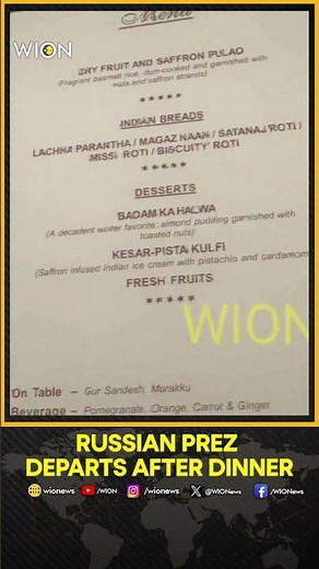 Putin's Lavish India Dinner Menu Revealed