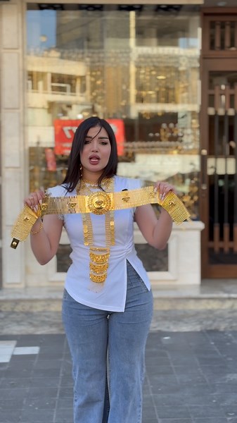 A gold belt weighing one kilo 🪎 #KhudairAlKhafajiJewelry