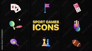 Sport Games Icons is an useful, colorful, and competitive motion graphics pack ideal for creating gambling or competitive content. It features useful icons that perfectly outline the playing process.