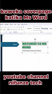 Microsoft Word: A Quick Way to Create a Cover Page! 🚀