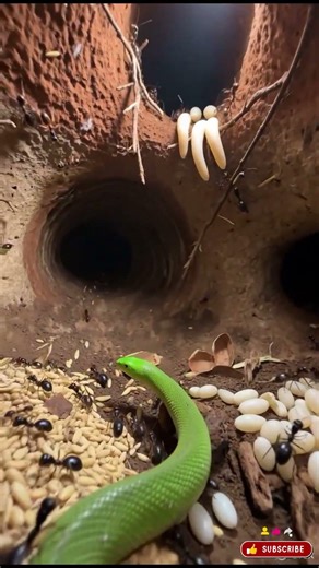 Tiny Camera on a Green Snake Exploring an Underground Colony 🐍🔬 | Real Micro Wildlife Footage