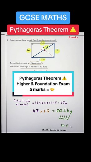 Pythagoras Theorem ⚠️ Higher & Foundation Exam