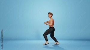 Explore the artistry of martial arts with this 3D animated character performing 10 distinct martial arts movements.