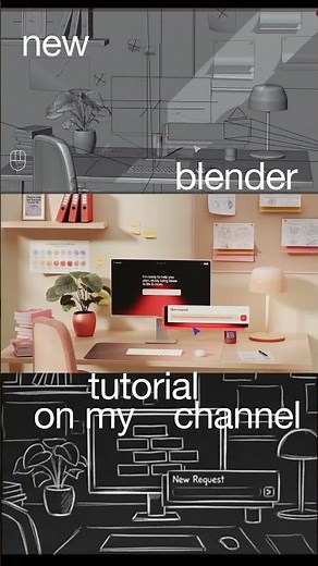 How to Model an Aesthetic 3D Workspace from Scratch #3d #motion #blender #animation #beginners #ui