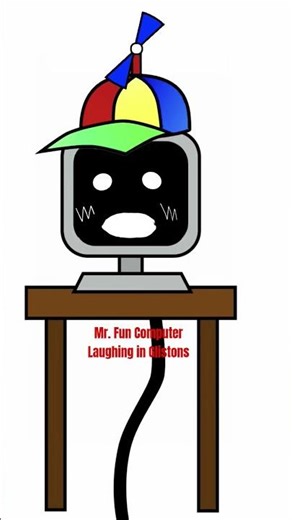 Mr. Fun Computer Laughing in Monitor Glass