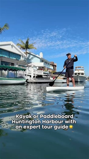 Got a crew to entertain? 👉 Come cruise the calm waters of Huntington Beach! 🚣‍♀️ We just launched kayak and SUP tours through peaceful harbour canals. No waves, no stress—just easy family-friendly paddling with stunning views. SUP lessons? We have that too. Book your water adventure today! | Everyday California