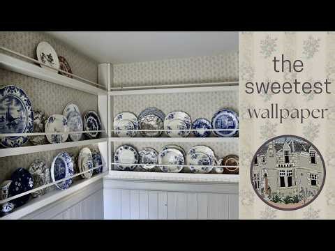 Kitchen Makeover Continued | Wallpaper | Vintage Plate Rack Styling | House Plant Update