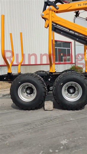 hydraulic drive wheels function assist trailer working #tractor #foresttrailer #loggingtrailer