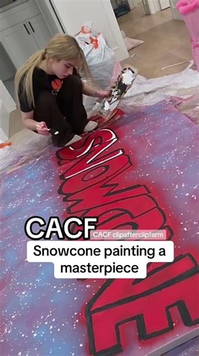 Snowcone painting a masterpiece #snowcone #snowconeclips