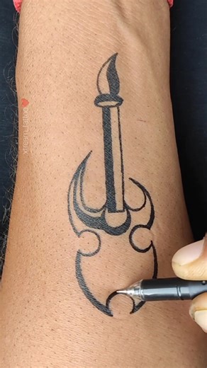 how to make beautiful guitar tattoo with DIY pen #tattooartist #tattoolover #tribaltattoo #tattoo #pentattoo #temprorytattoo #guitartattoo