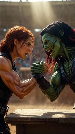 Black Widow vs Gamora Arm Wrestling 💪 Epic Training & Revenge Victory | Cinematic 8K Battle