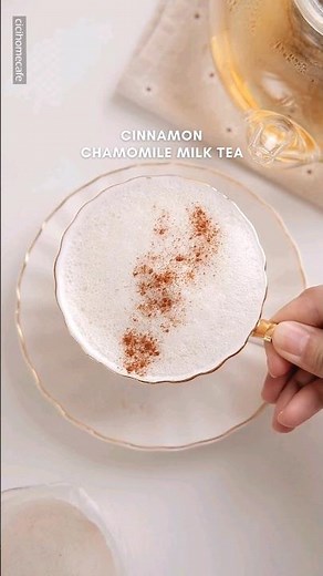 Cinnamon Chamomile Milk Tea Drink Recipe
