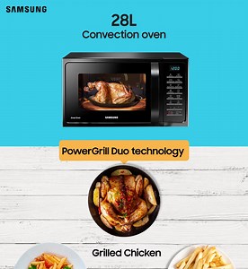 8.2K views · 1.5K reactions | Get the Samsung 28L Convection Oven and make healthier and tastier meals like pizza, grilled chicken, pies, and bone less chicken with its SlimFry™, Power Grill Duo, Pre-programmed recipes and Triple Distribution Systems! Now available at only Tk 21,900. To learn more and order, visit: https://www.samsung.com/bd/cooking-appliances/ #samsungce #smasungmicrowaveoven #samsungoven #samsungmwo | Samsung | Facebook