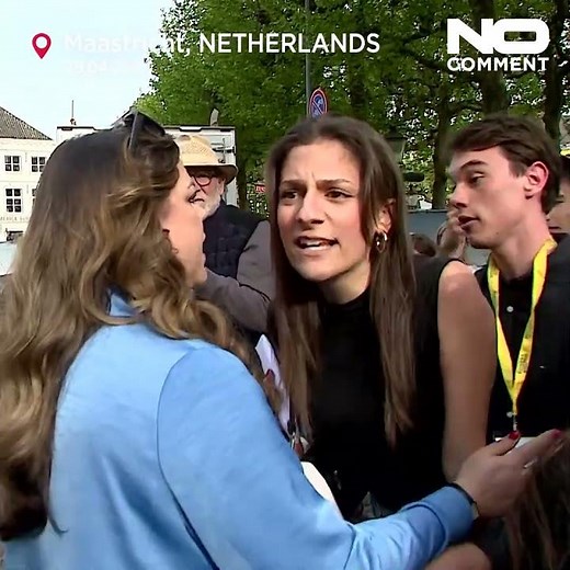 Protestor calls Ursula von der Leyen a war criminal #noomment