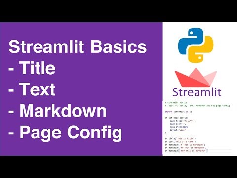 Streamlit Basics Video -1 #python #streamlit #learning