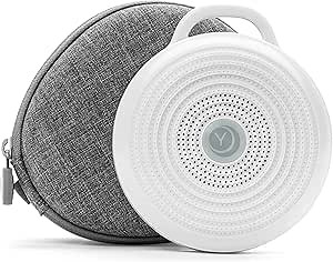 Yogasleep Rohm Portable White Noise Sound Machine + Travel Case in Grey, Sleep Therapy, Crush-Resistant Travel Case, for Adults, Kids & Baby, Noise Blocking & Office Privacy, Registry Gift