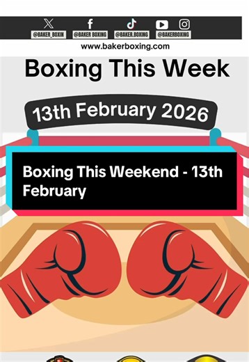 Boxing Matches Happening This Weekend - 13th February