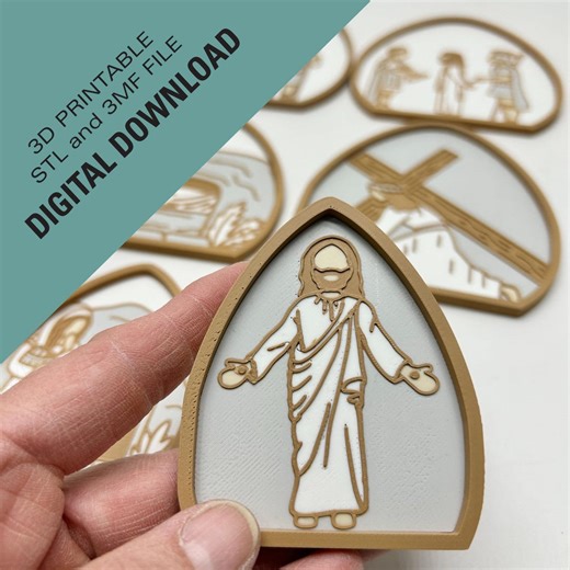 9 Piece Easter Story Nesting Dolls STL & 3MF Files | Holy Week 3D Print Download | Christian Easter Toy for Kids